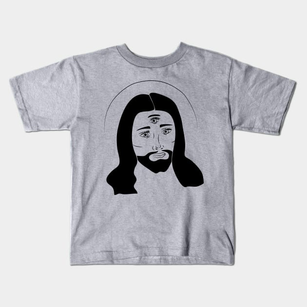 threesus christ Kids T-Shirt by roboprophet